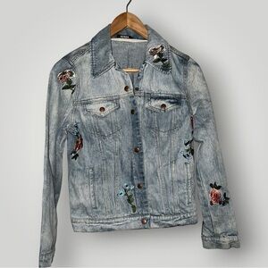 Azalea Floral Embroidered Denim Jacket